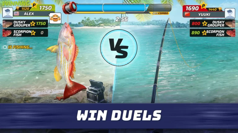 لقطة شاشة 3 من تحميل لعبة Fishing Clash مهكرة 2026 للاندرويد